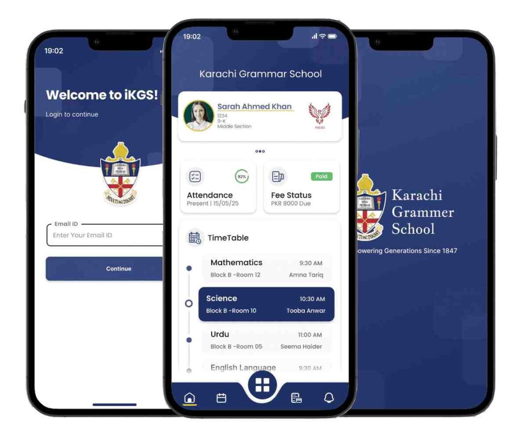 School District app developed by Alisons Technology, showcasing educational resources and communication tools for students.